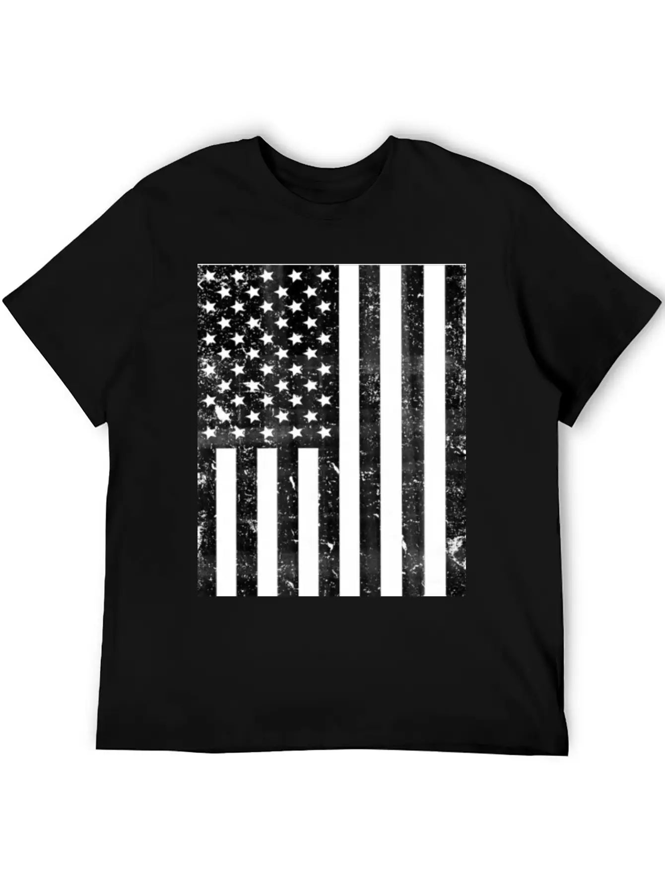 Black And White American Flag Casual Graphic T-Shirt – Simple And Comfortable Daily Wear