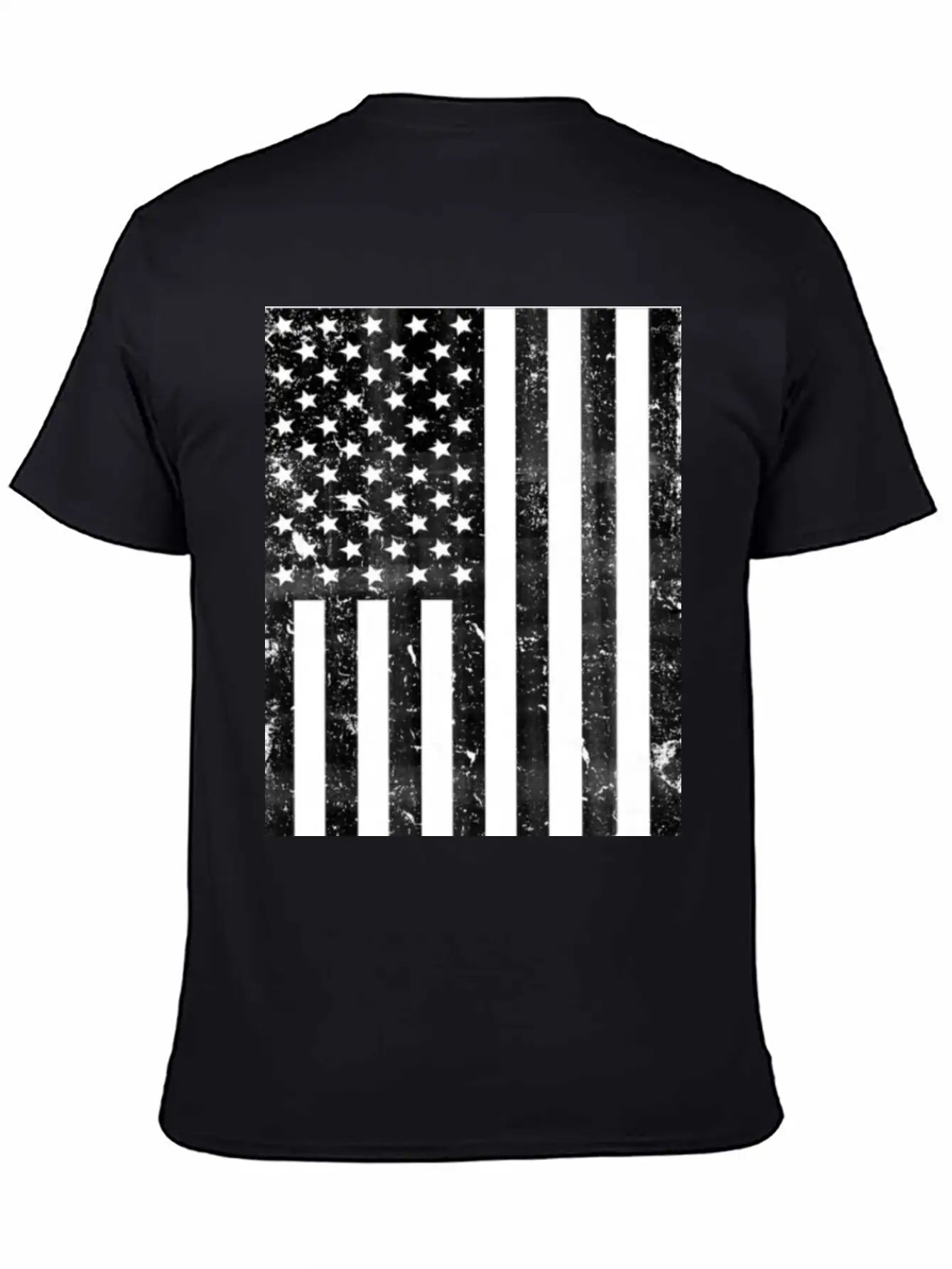 Black And White American Flag Casual Graphic T-Shirt – Simple And Comfortable Daily Wear