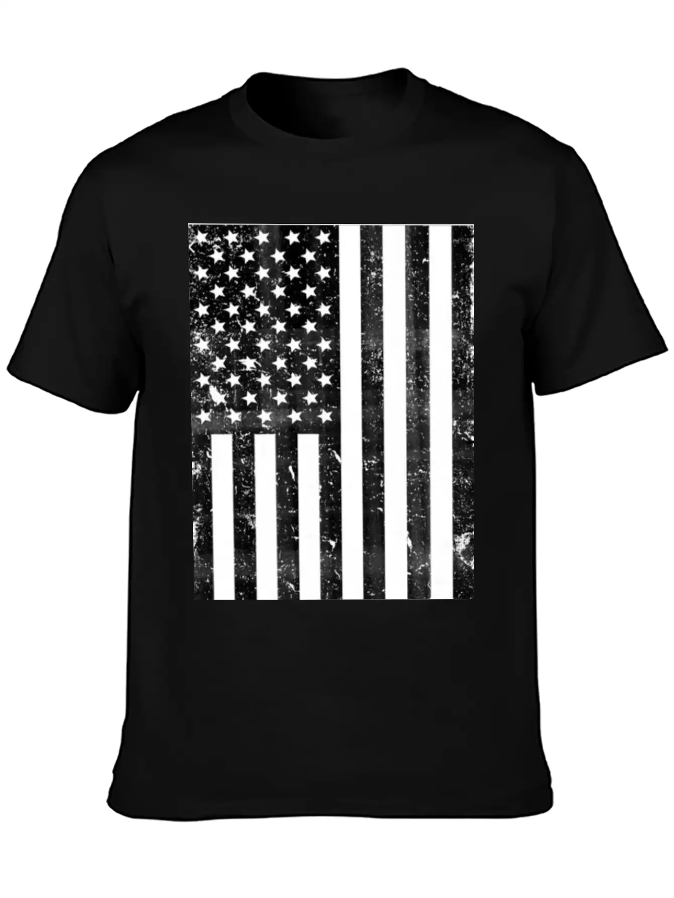 Black And White American Flag Casual Graphic T-Shirt – Simple And Comfortable Daily Wear