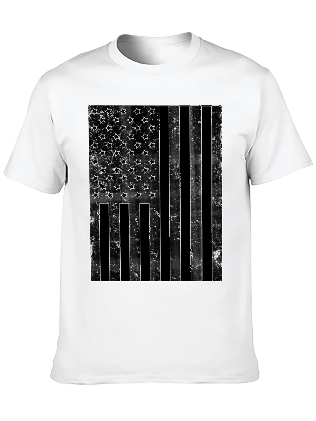 Black And White American Flag Casual Graphic T-Shirt – Simple And Comfortable Daily Wear