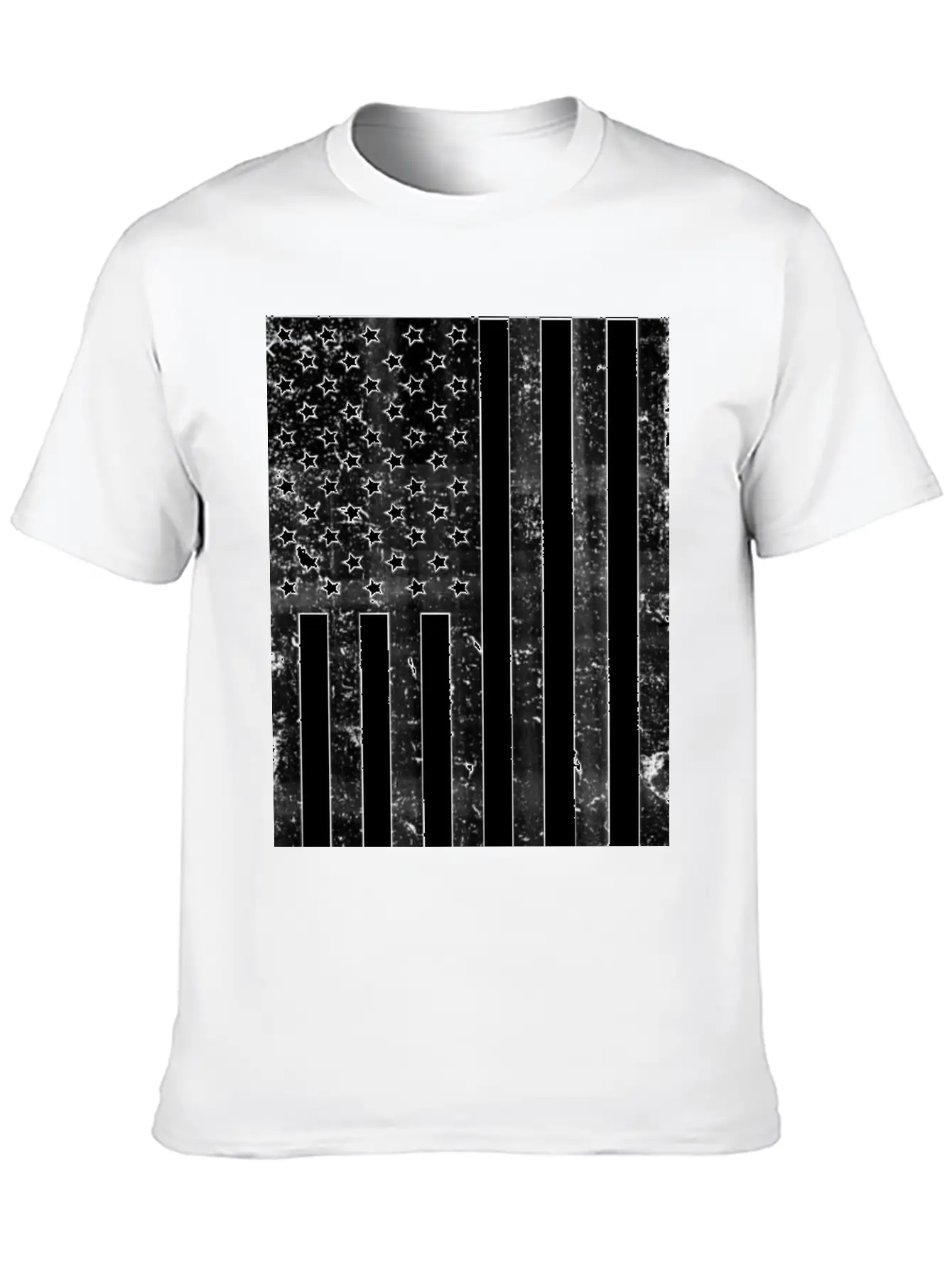 Black And White American Flag Casual Graphic T-Shirt – Simple And Comfortable Daily Wear