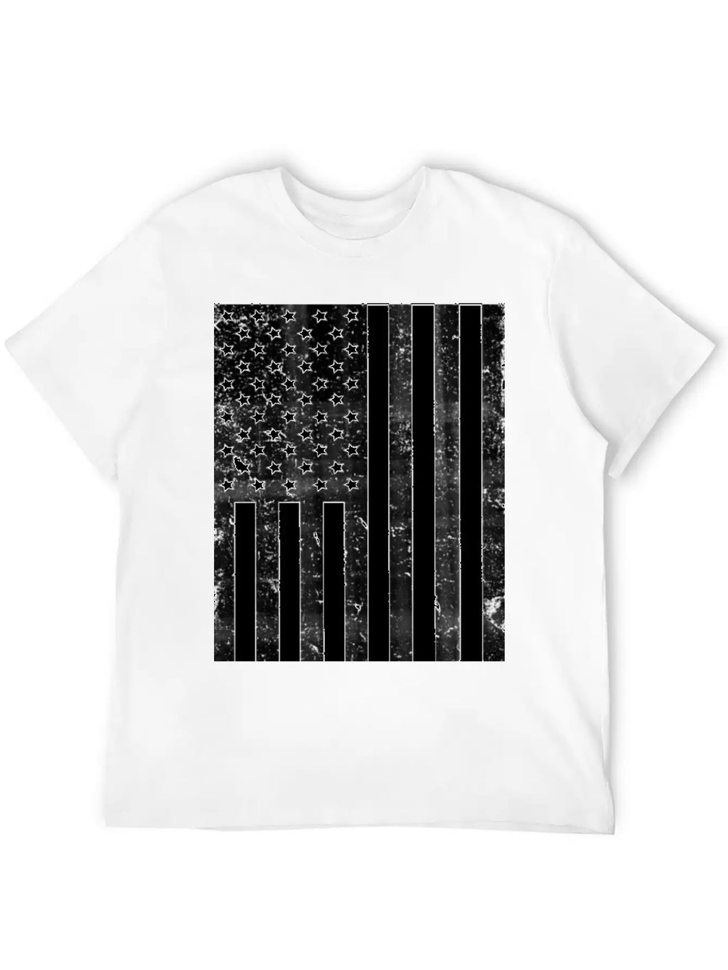 Black And White American Flag Casual Graphic T-Shirt – Simple And Comfortable Daily Wear