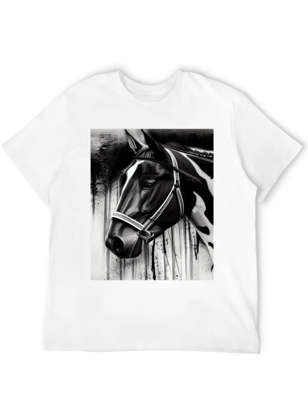 Black And White Horse Breathable Soft Cotton T-Shirt – Timeless Casual Look