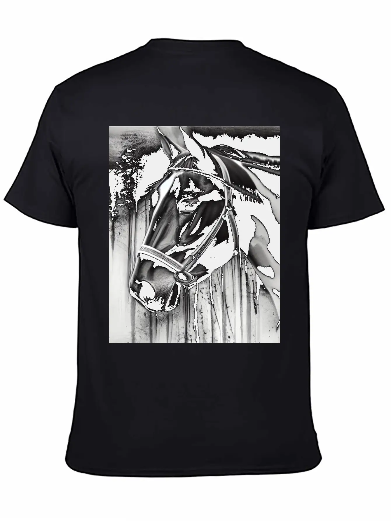 Black And White Horse Breathable Soft Cotton T-Shirt – Timeless Casual Look