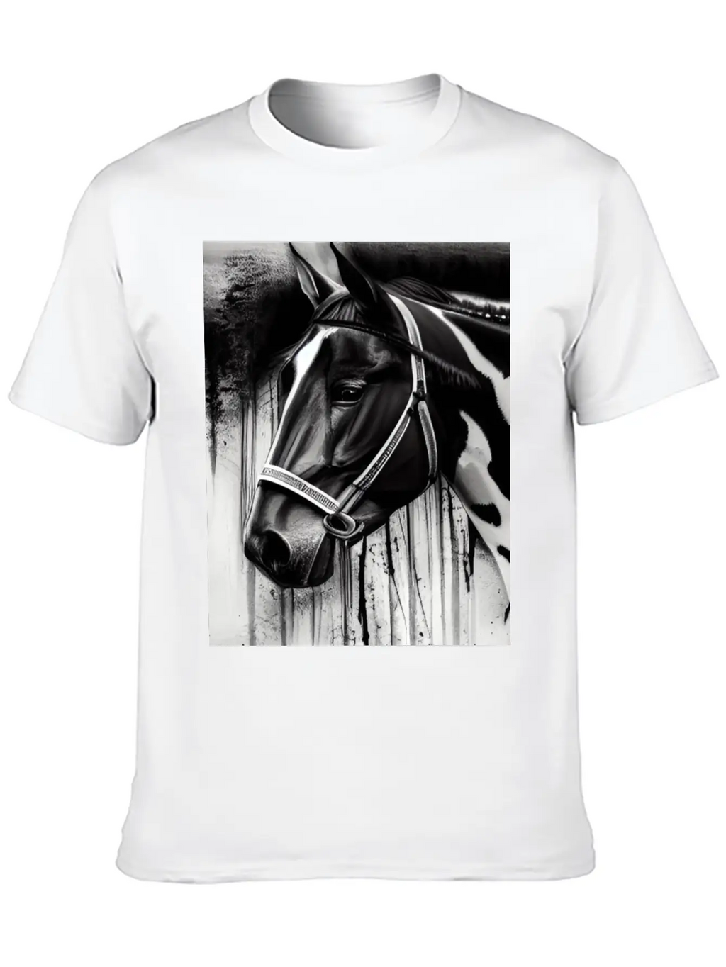 Black And White Horse Breathable Soft Cotton T-Shirt – Timeless Casual Look