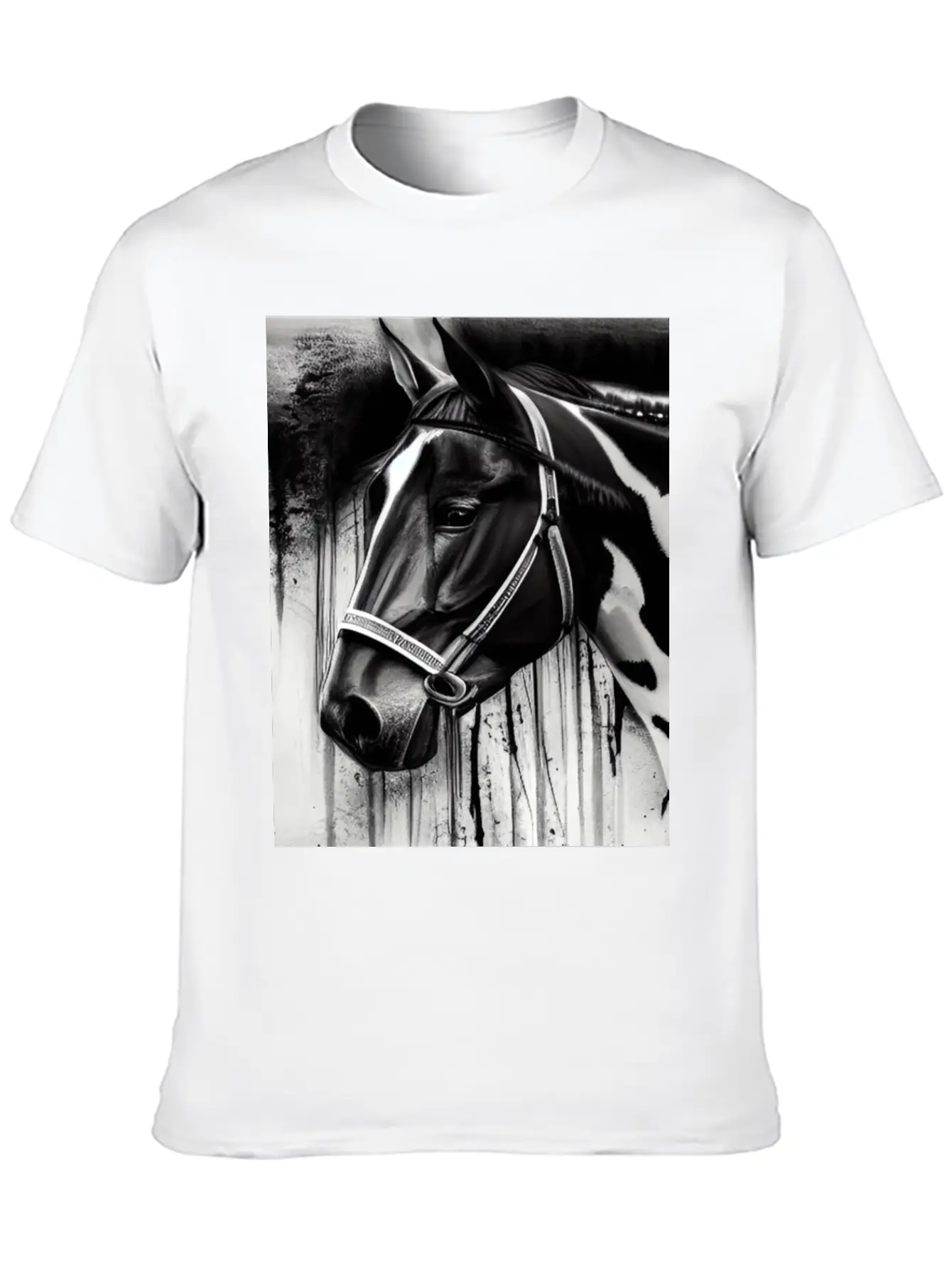 Black And White Horse Breathable Soft Cotton T-Shirt – Timeless Casual Look