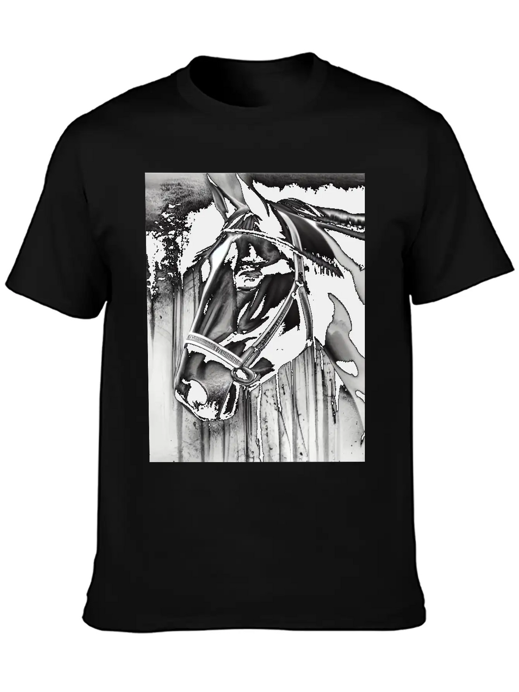 Black And White Horse Breathable Soft Cotton T-Shirt – Timeless Casual Look