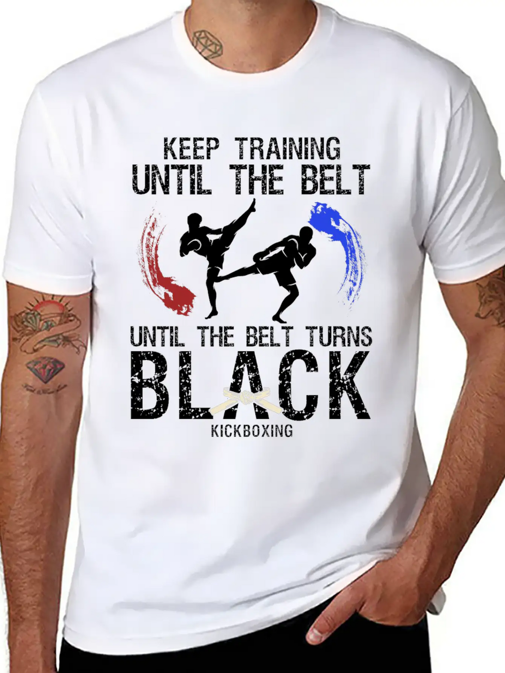 Black Belt: Stay Motivated Martial Arts Kickboxing Unisex Short Sleeve Soft Cotton T-Shirt – Casual Everyday Wear