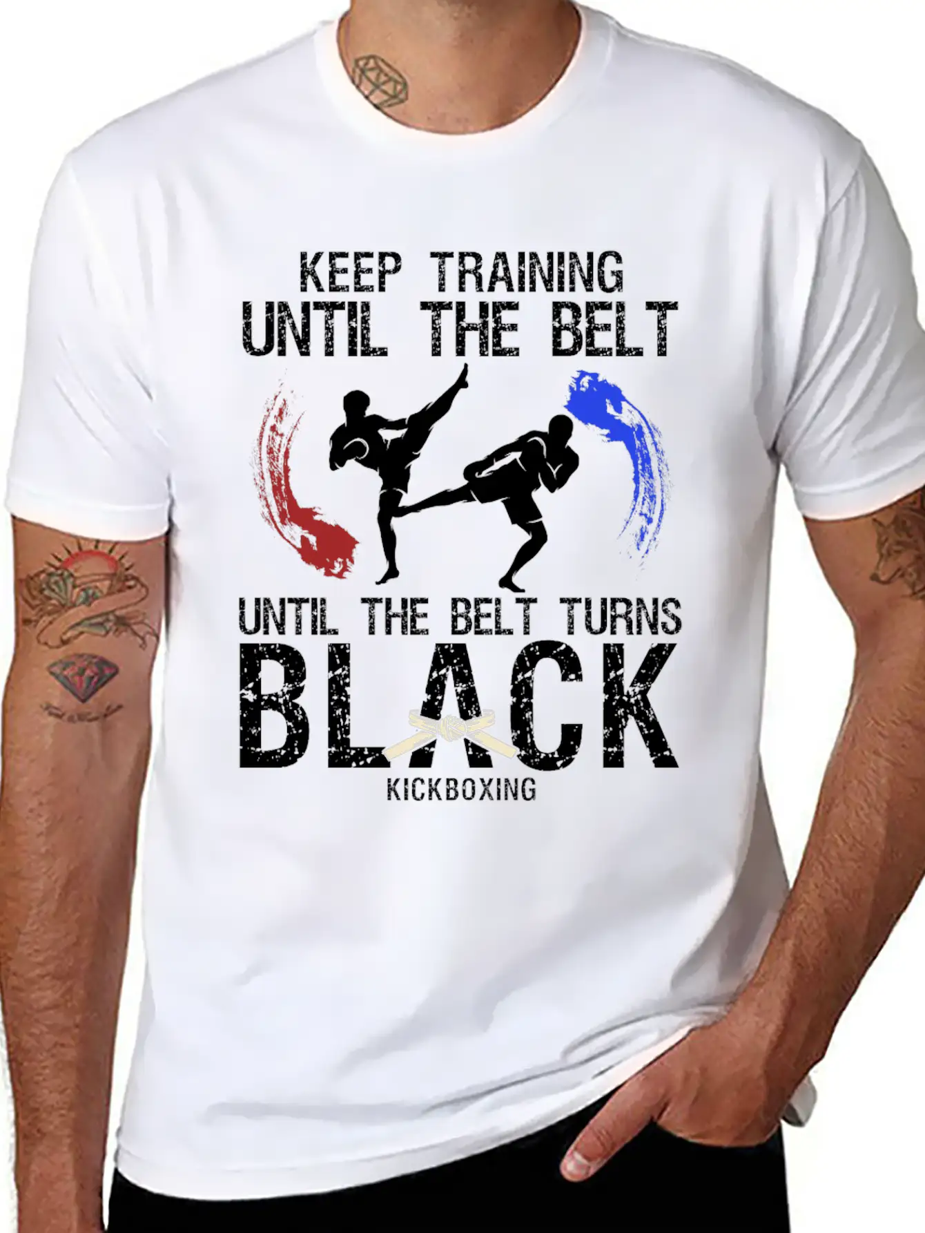 Black Belt: Stay Motivated Martial Arts Kickboxing Unisex Short Sleeve Soft Cotton T-Shirt – Casual Everyday Wear