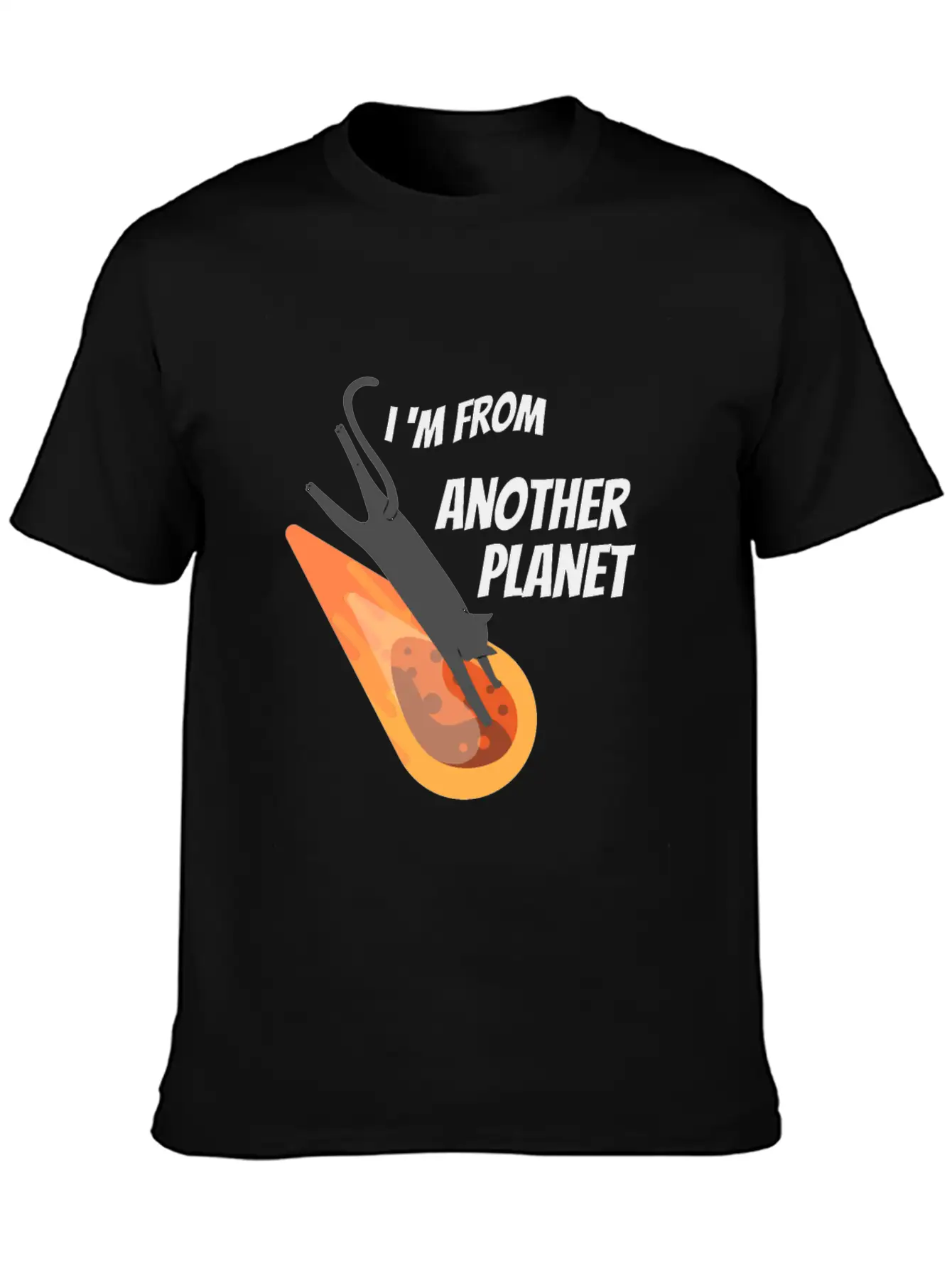 Black Cat From Another Planet Unisex Casual T-Shirt – Clean Design For Daily Comfort