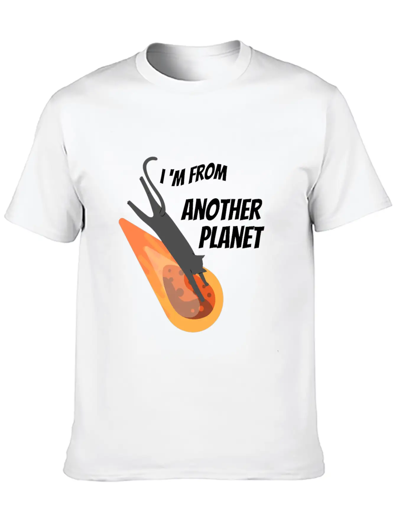 Black Cat From Another Planet Unisex Casual T-Shirt – Clean Design For Daily Comfort