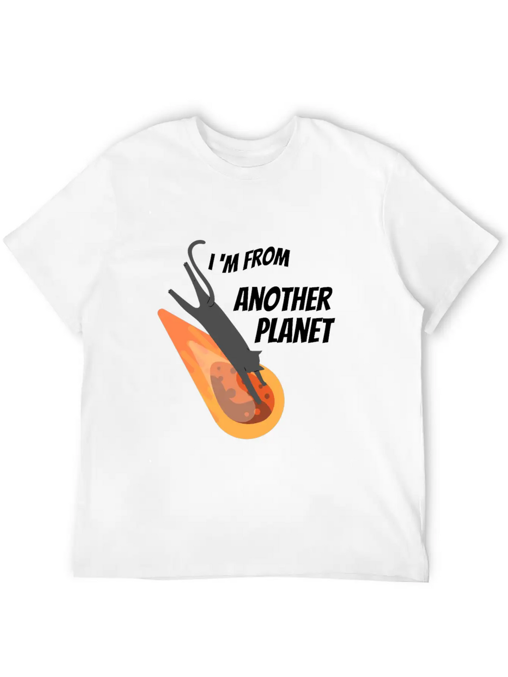 Black Cat From Another Planet Unisex Casual T-Shirt – Clean Design For Daily Comfort