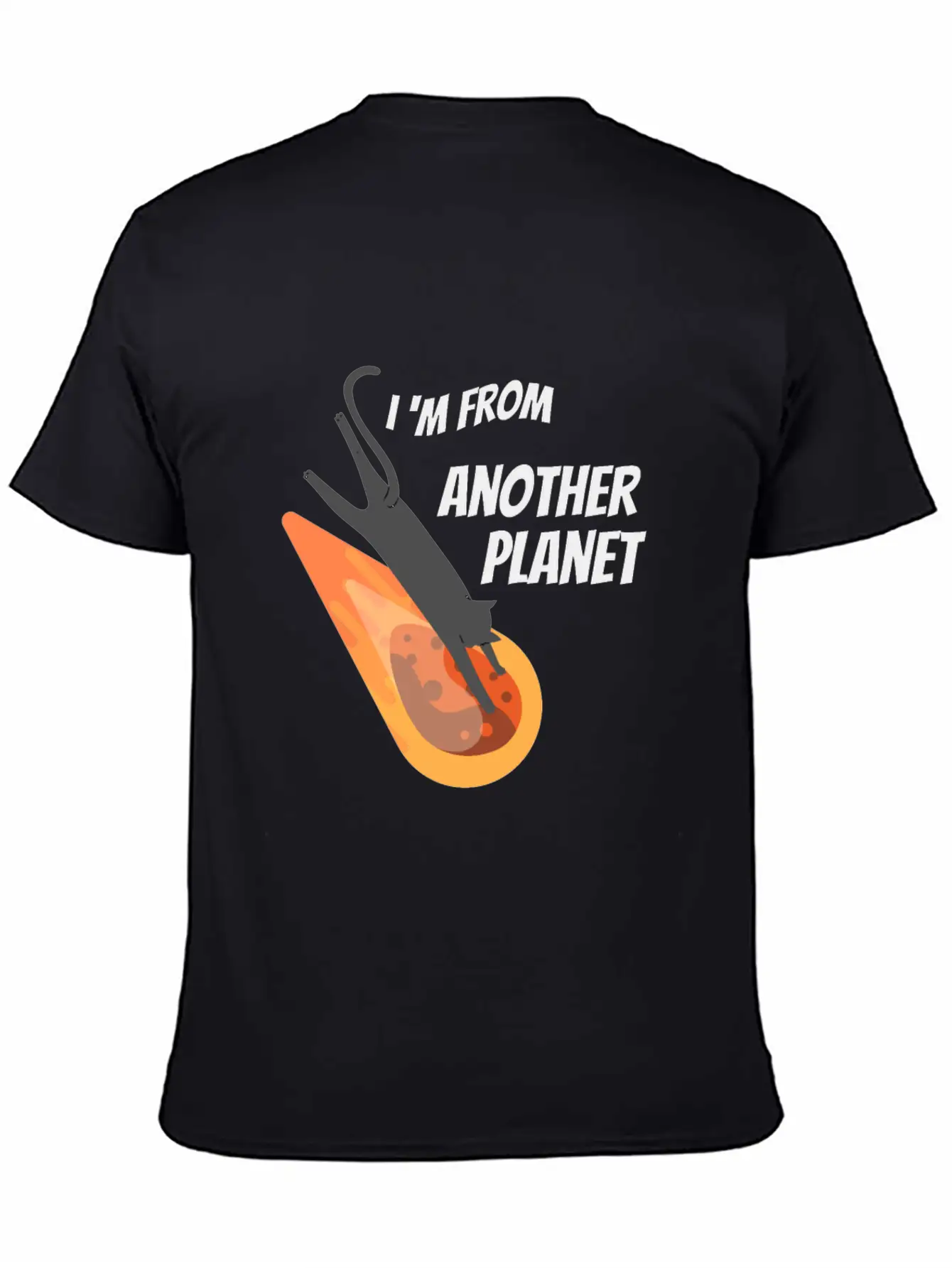 Black Cat From Another Planet Unisex Casual T-Shirt – Clean Design For Daily Comfort