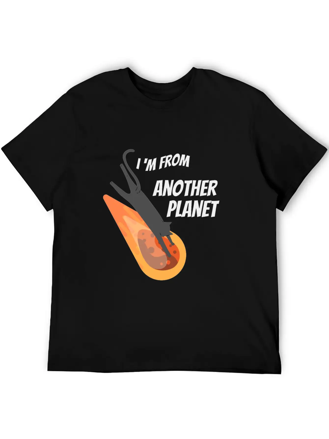 Black Cat From Another Planet Unisex Casual T-Shirt – Clean Design For Daily Comfort