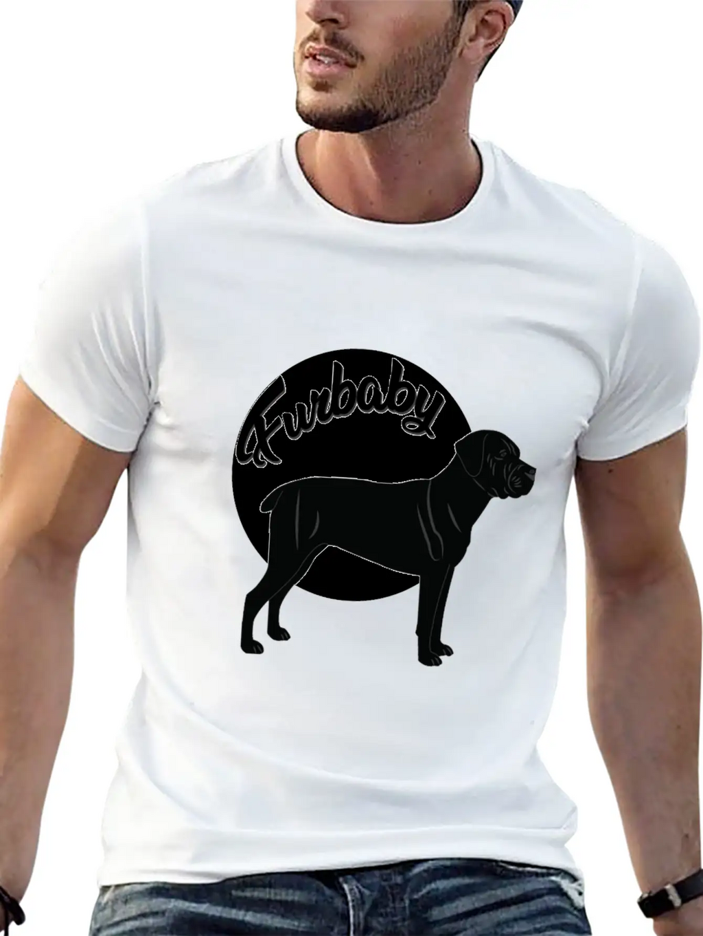 Black Dog Dogs Furybaby Young Dog Present Idea Breathable Soft Cotton T-Shirt – Timeless Casual Look