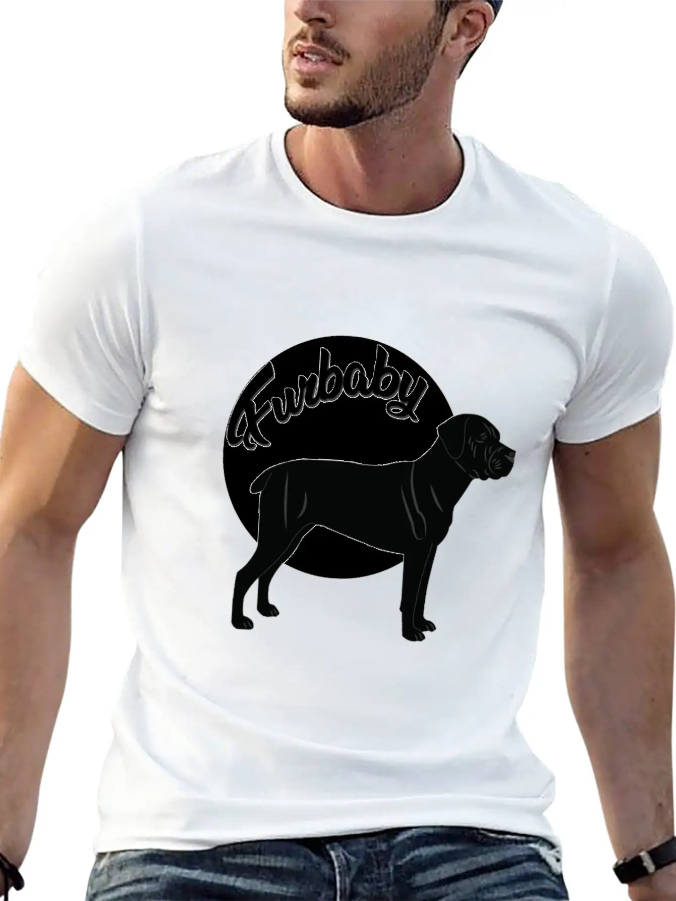 Black Dog Dogs Furybaby Young Dog Present Idea Breathable Soft Cotton T-Shirt – Timeless Casual Look