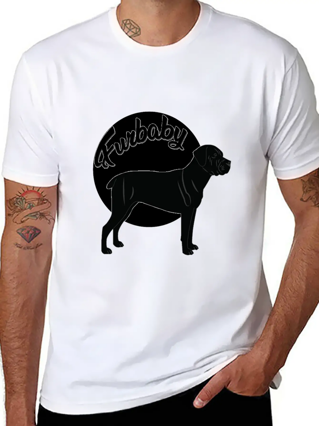 Black Dog Dogs Furybaby Young Dog Present Idea Breathable Soft Cotton T-Shirt – Timeless Casual Look