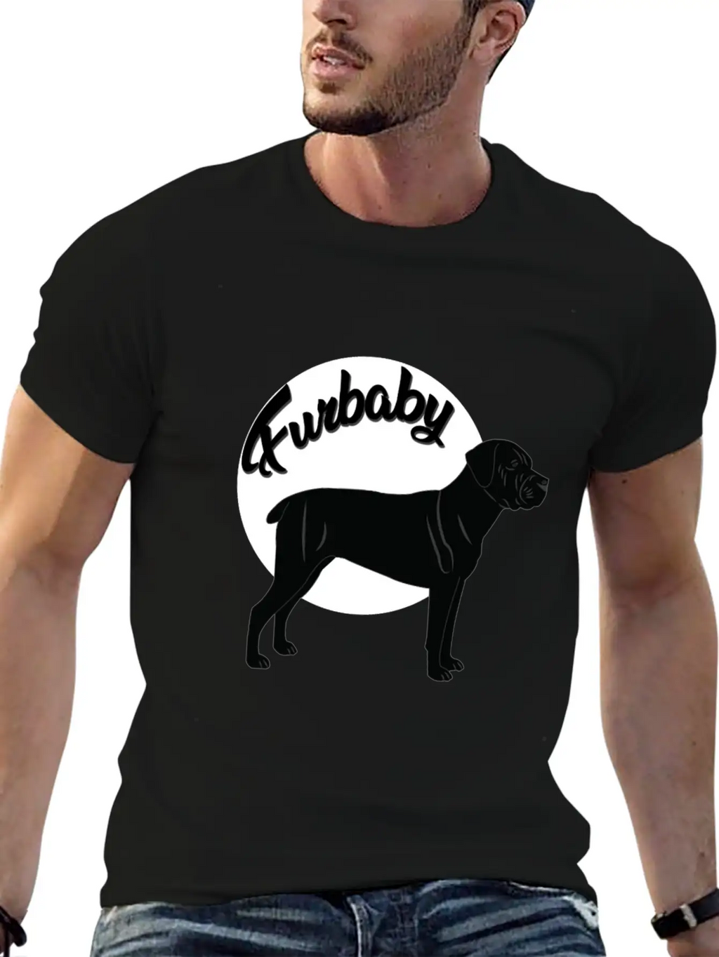 Black Dog Dogs Furybaby Young Dog Present Idea Breathable Soft Cotton T-Shirt – Timeless Casual Look