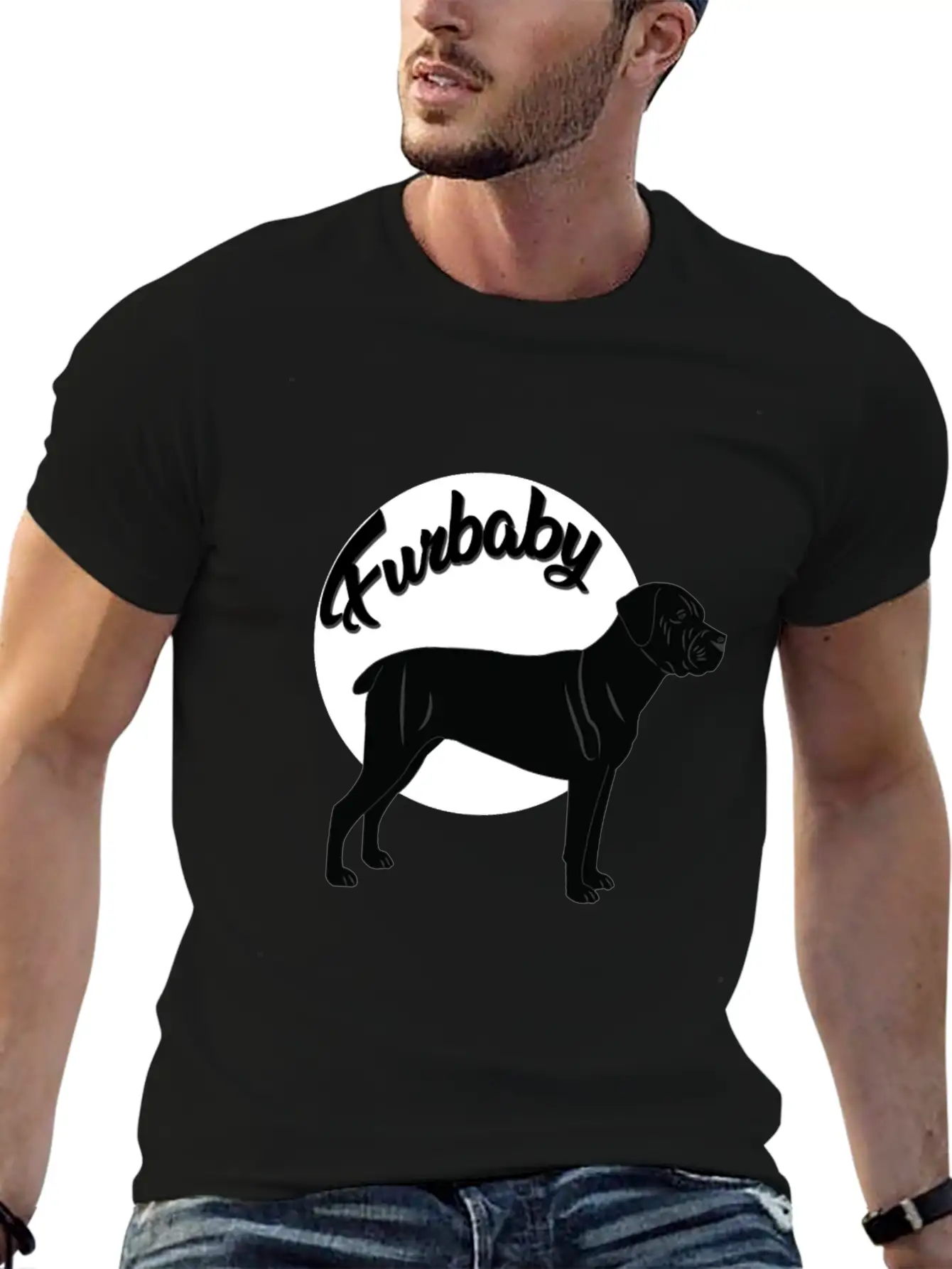 Black Dog Dogs Furybaby Young Dog Present Idea Breathable Soft Cotton T-Shirt – Timeless Casual Look