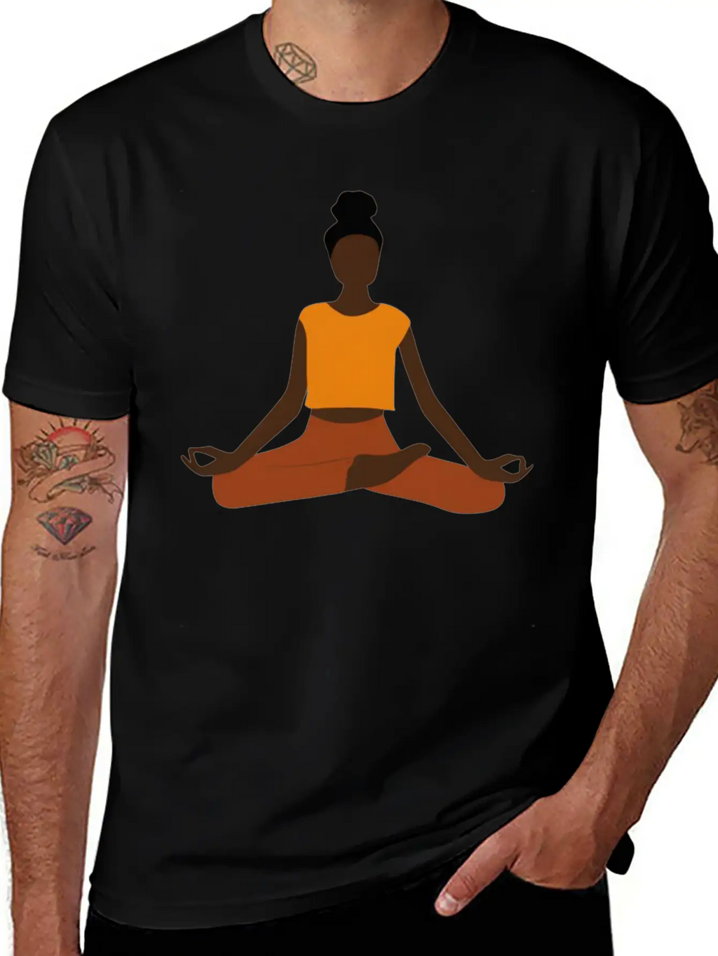 Black Female Yoga Practitioner Yogini Woman Asana Unisex Casual T-Shirt – Clean Design For Daily Comfort