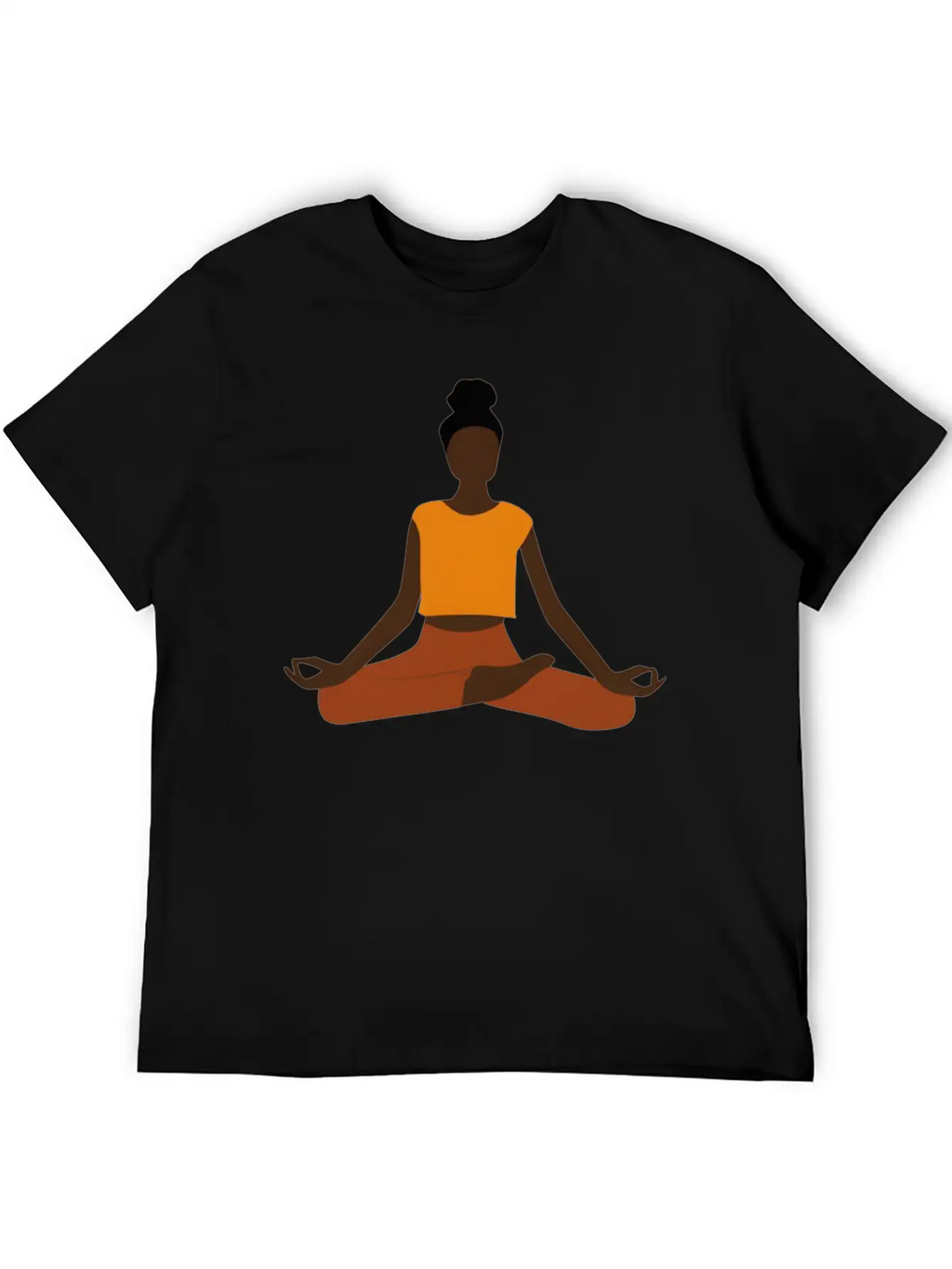 Black Female Yoga Practitioner Yogini Woman Asana Unisex Casual T-Shirt – Clean Design For Daily Comfort