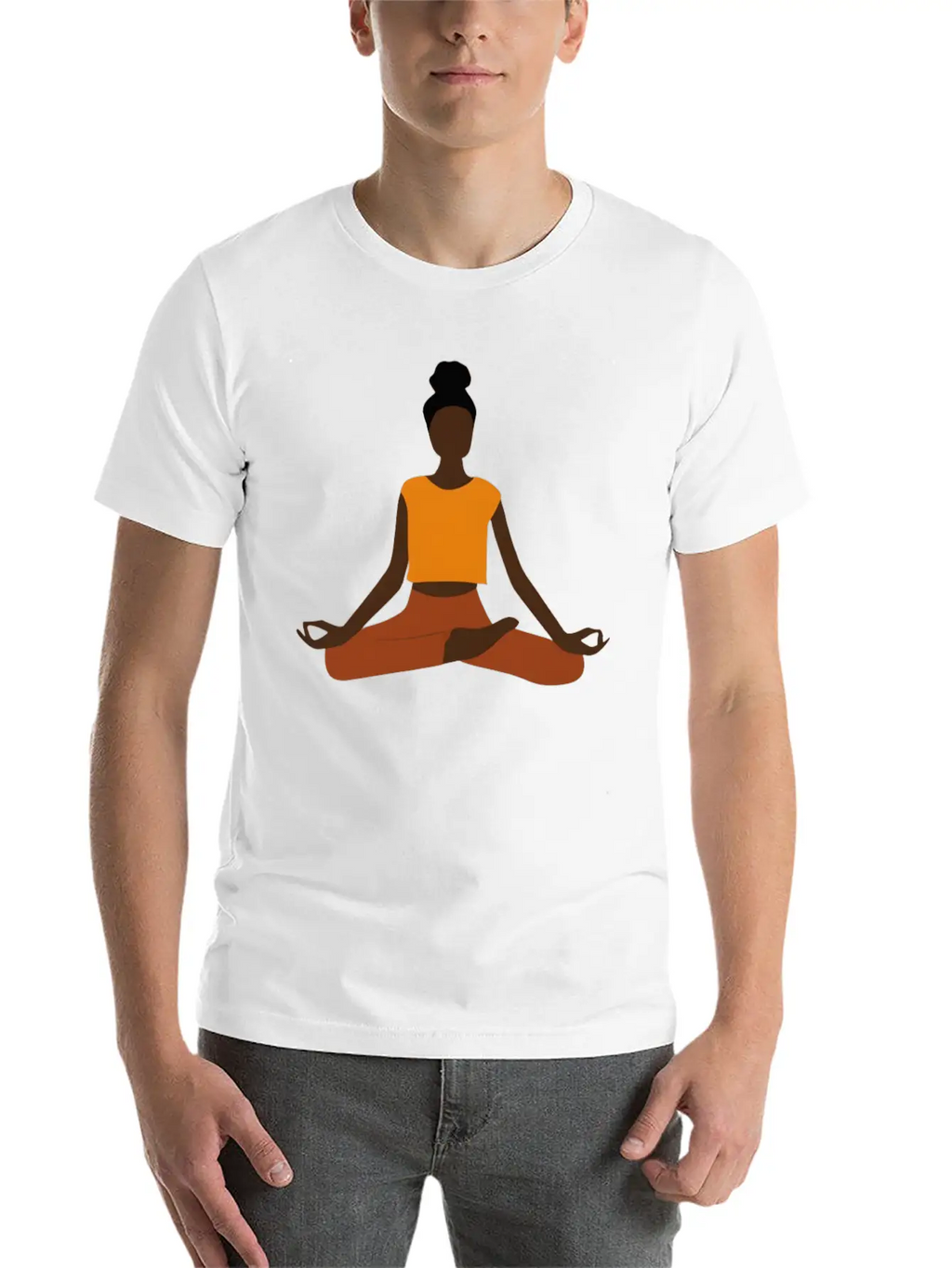 Black Female Yoga Practitioner Yogini Woman Asana Unisex Casual T-Shirt – Clean Design For Daily Comfort