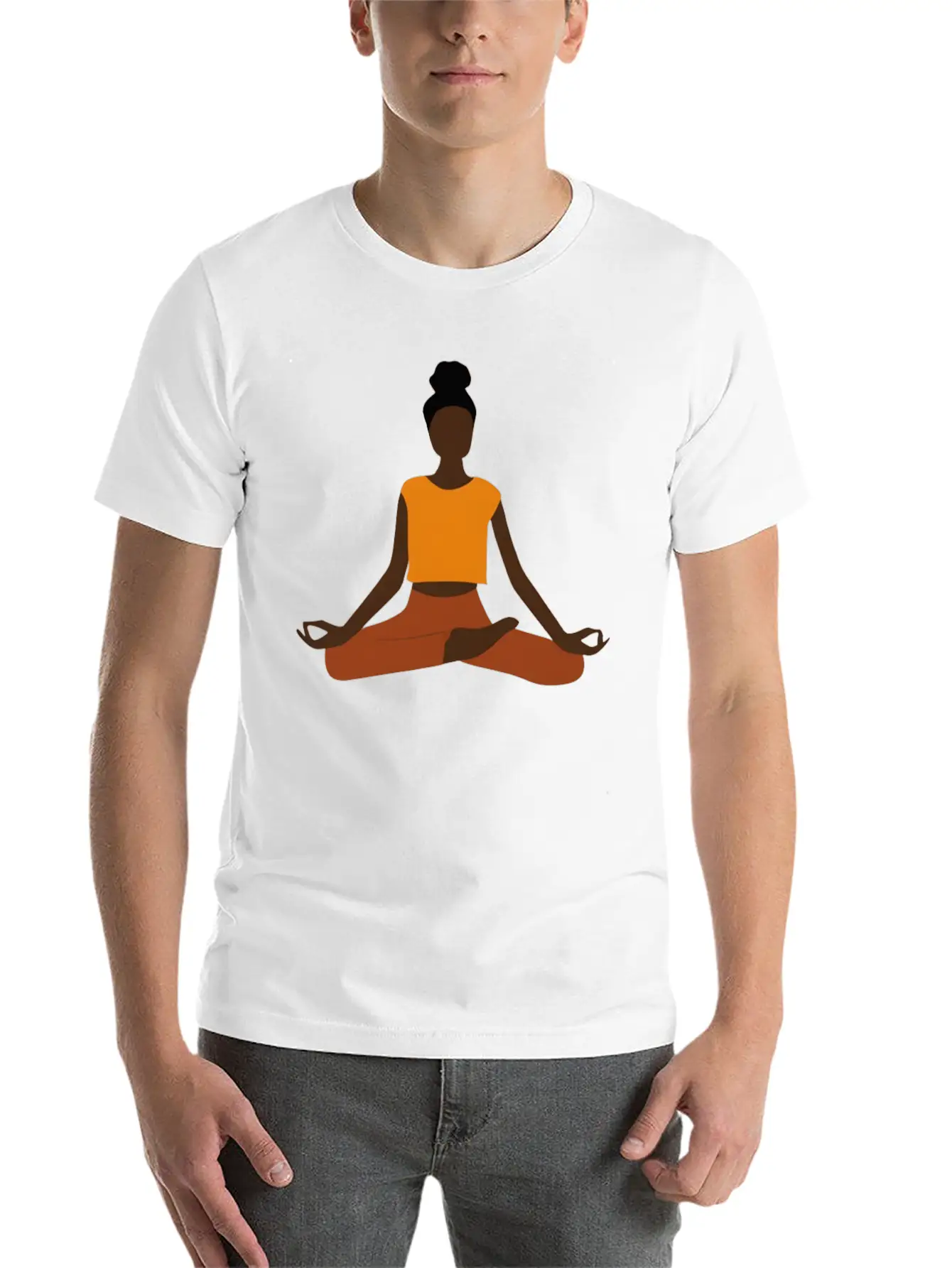 Black Female Yoga Practitioner Yogini Woman Asana Unisex Casual T-Shirt – Clean Design For Daily Comfort