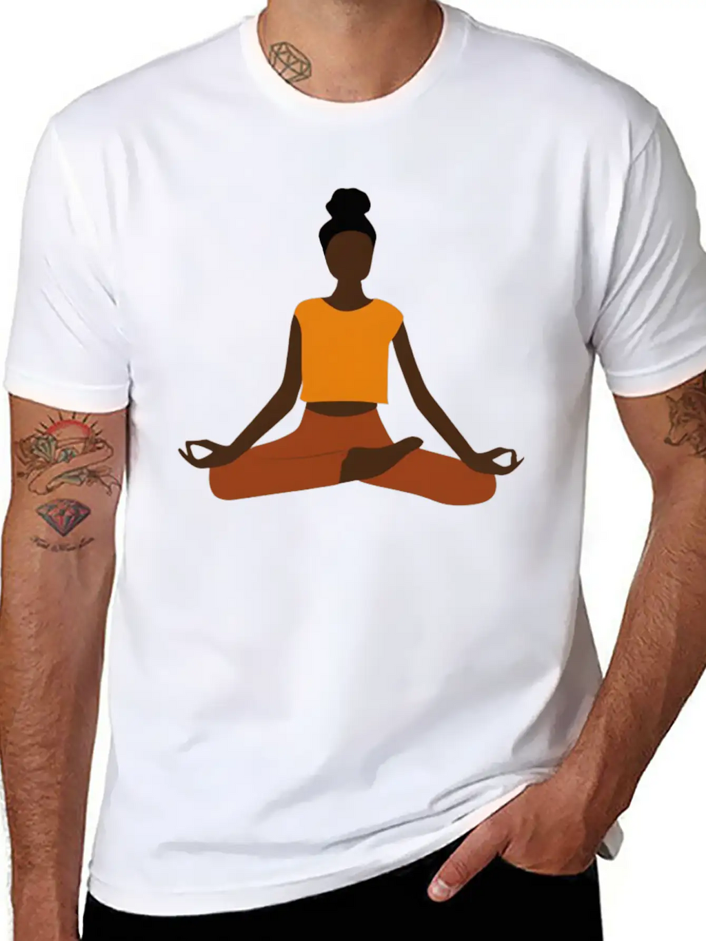 Black Female Yoga Practitioner Yogini Woman Asana Unisex Casual T-Shirt – Clean Design For Daily Comfort