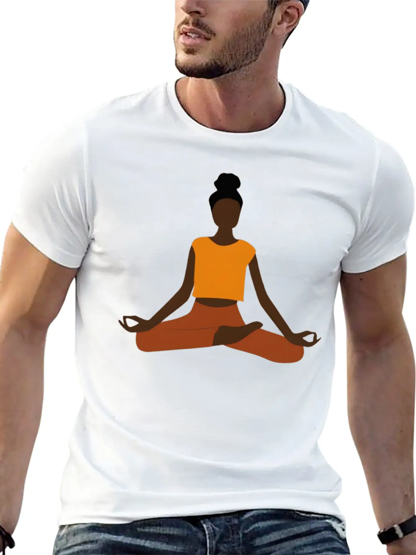 Black Female Yoga Practitioner Yogini Woman Asana Unisex Casual T-Shirt – Clean Design For Daily Comfort