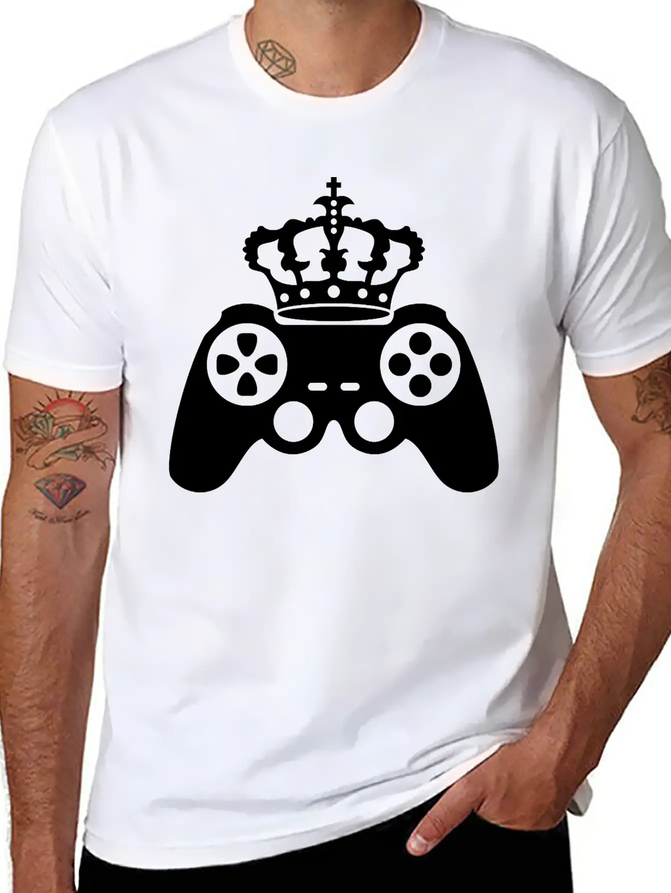 Black Gamer Gamble Playing Computer Fun Console Co Essential Cotton Tee For Daily Outfits – Unisex Style