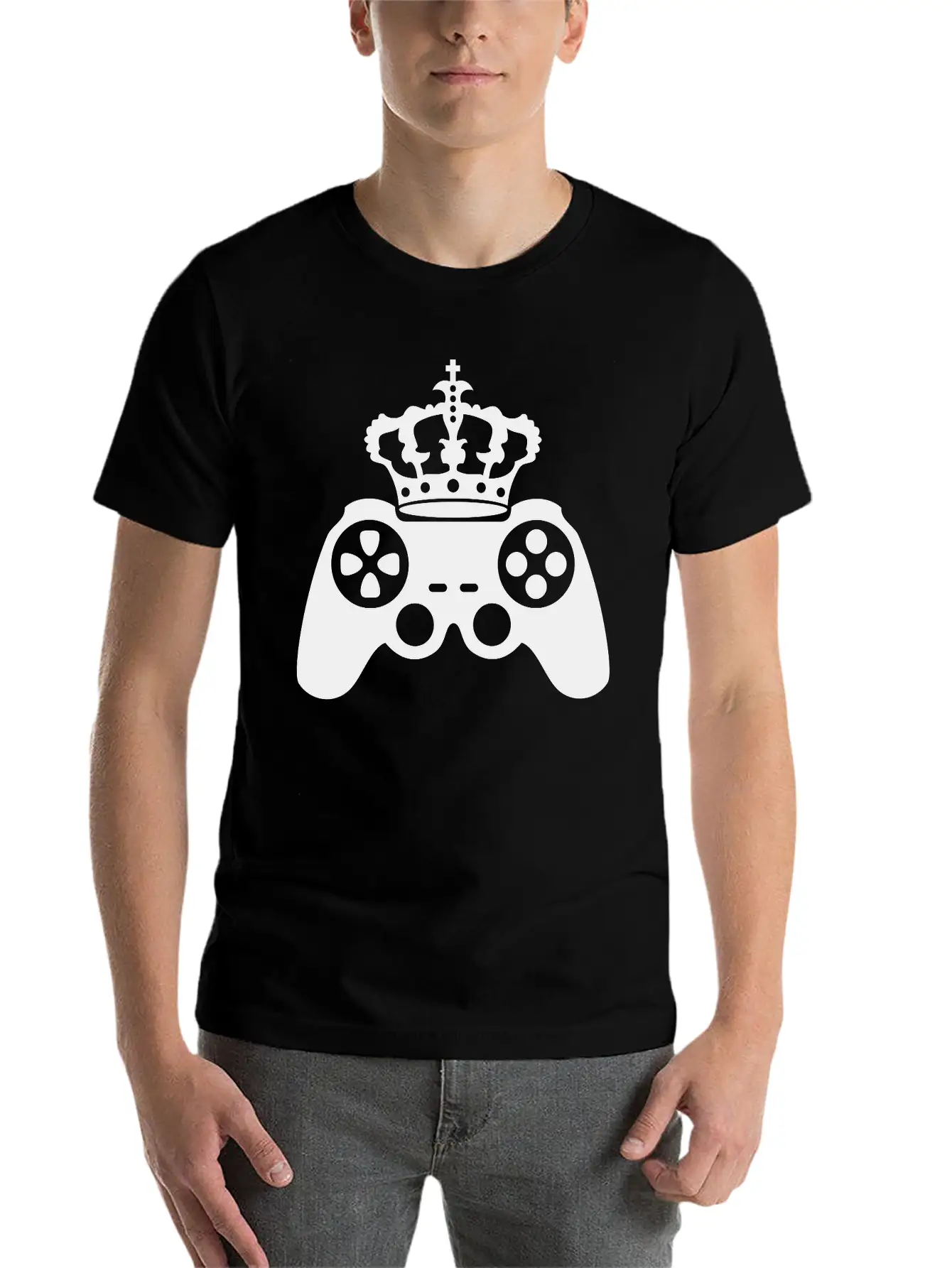 Black Gamer Gamble Playing Computer Fun Console Co Essential Cotton Tee For Daily Outfits – Unisex Style