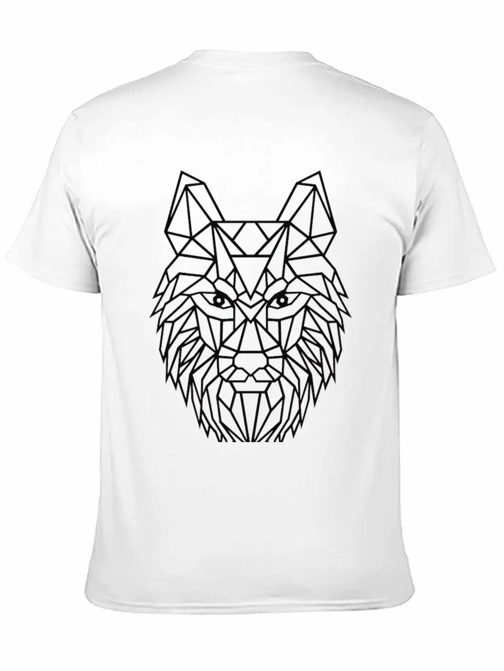 Black Geometric Wolf Unisex Short Sleeve Soft Cotton T-Shirt – Casual Everyday Wear
