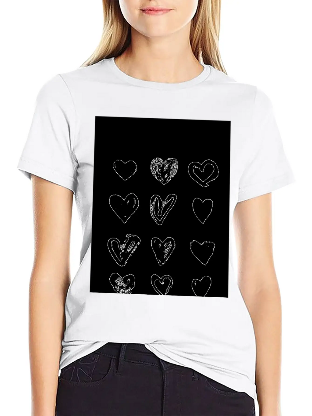 Black Hearts - Paint Breathable Soft Cotton T-Shirt – Timeless Casual Look
