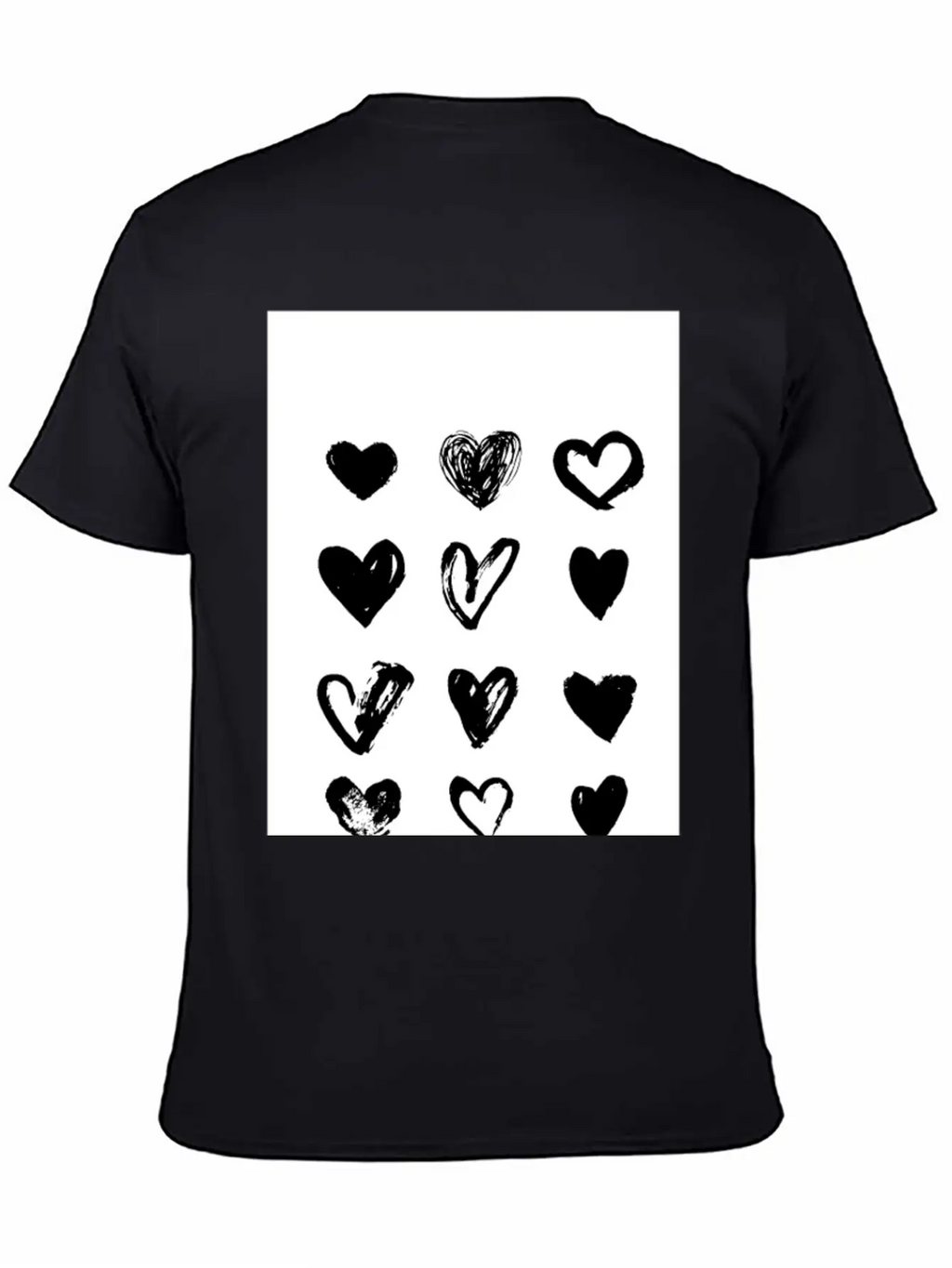 Black Hearts - Paint Breathable Soft Cotton T-Shirt – Timeless Casual Look