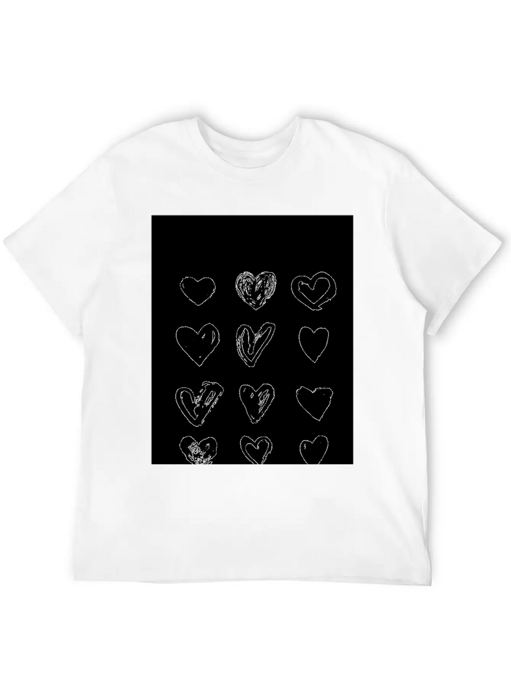 Black Hearts - Paint Breathable Soft Cotton T-Shirt – Timeless Casual Look
