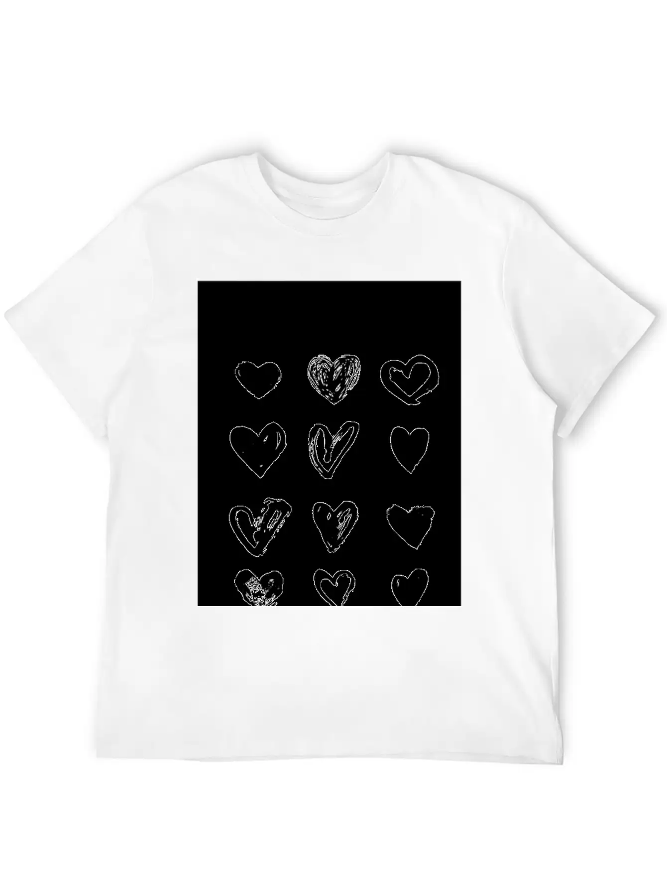 Black Hearts - Paint Breathable Soft Cotton T-Shirt – Timeless Casual Look