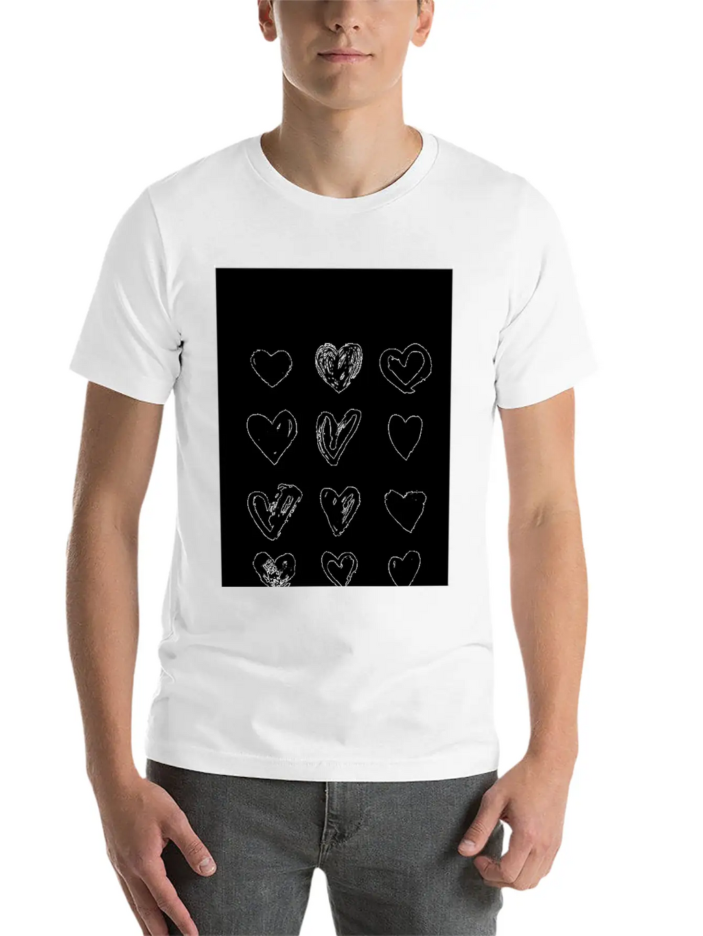 Black Hearts - Paint Breathable Soft Cotton T-Shirt – Timeless Casual Look
