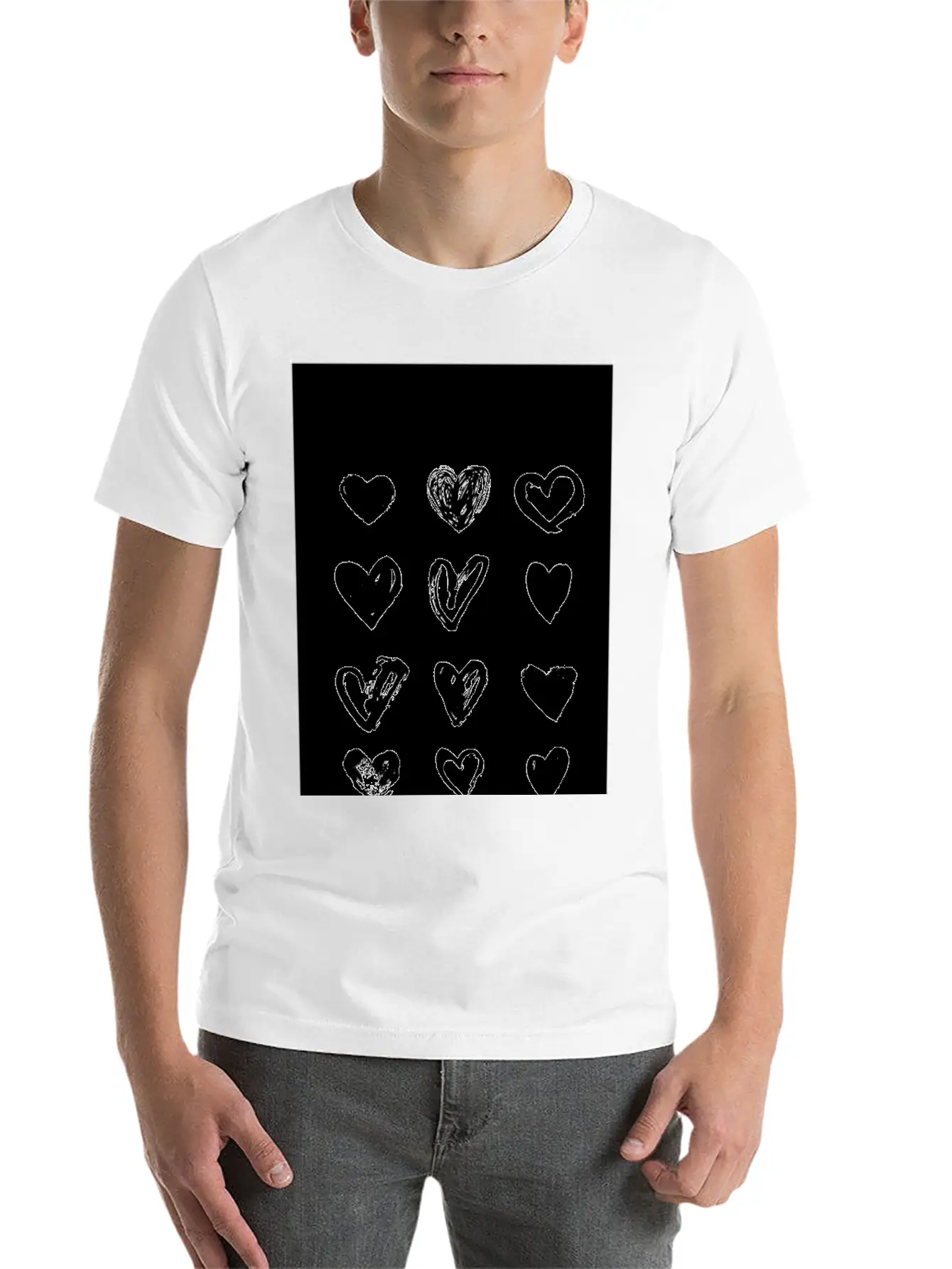 Black Hearts - Paint Breathable Soft Cotton T-Shirt – Timeless Casual Look