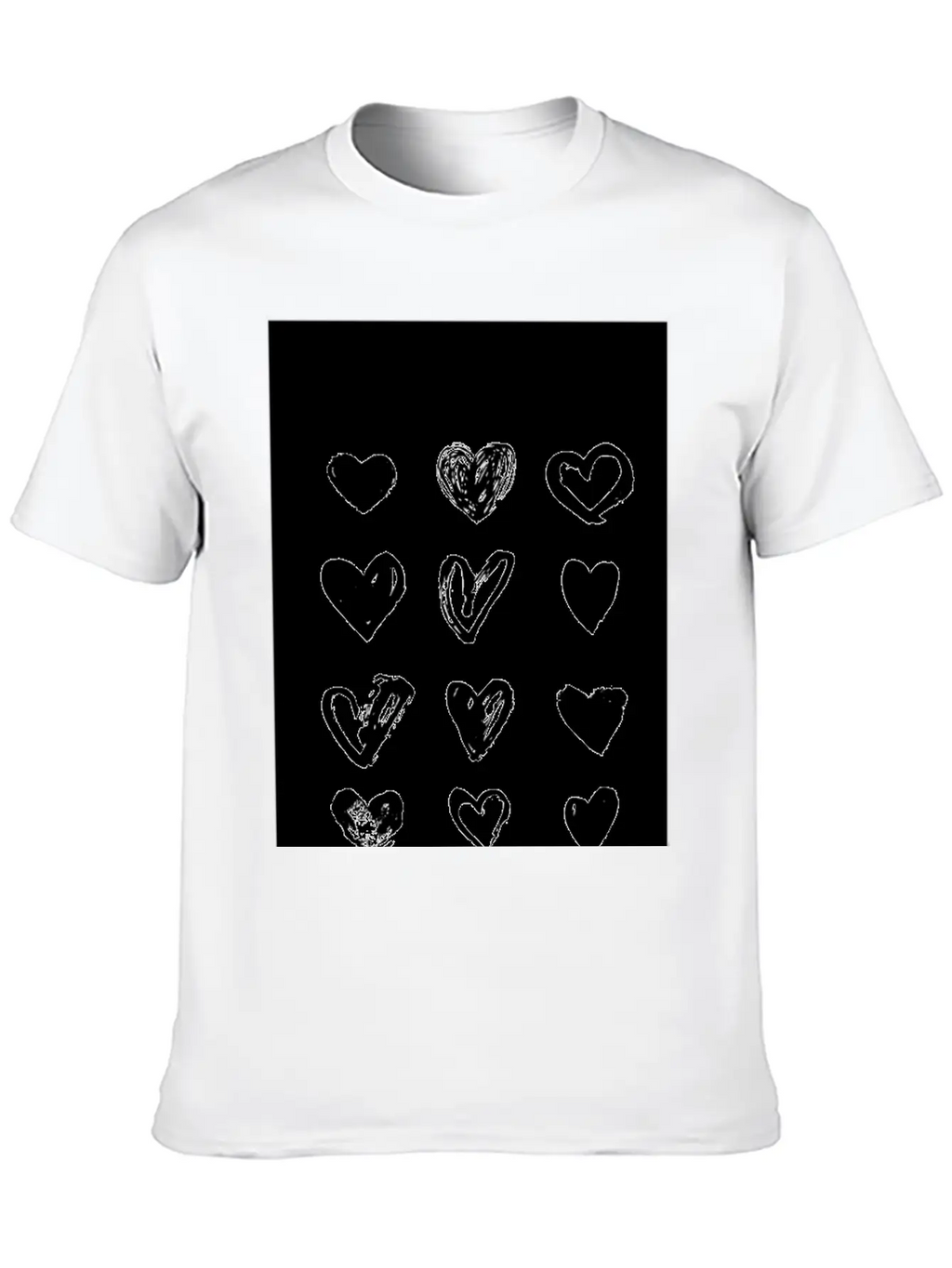 Black Hearts - Paint Breathable Soft Cotton T-Shirt – Timeless Casual Look