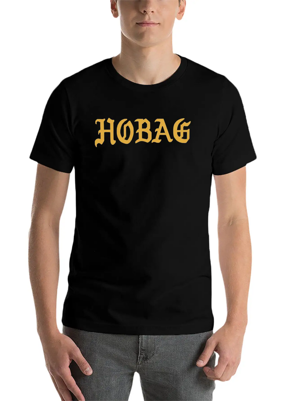 BLACK - HOBAG LETTERING Unisex Casual T-Shirt – Clean Design For Daily Comfort