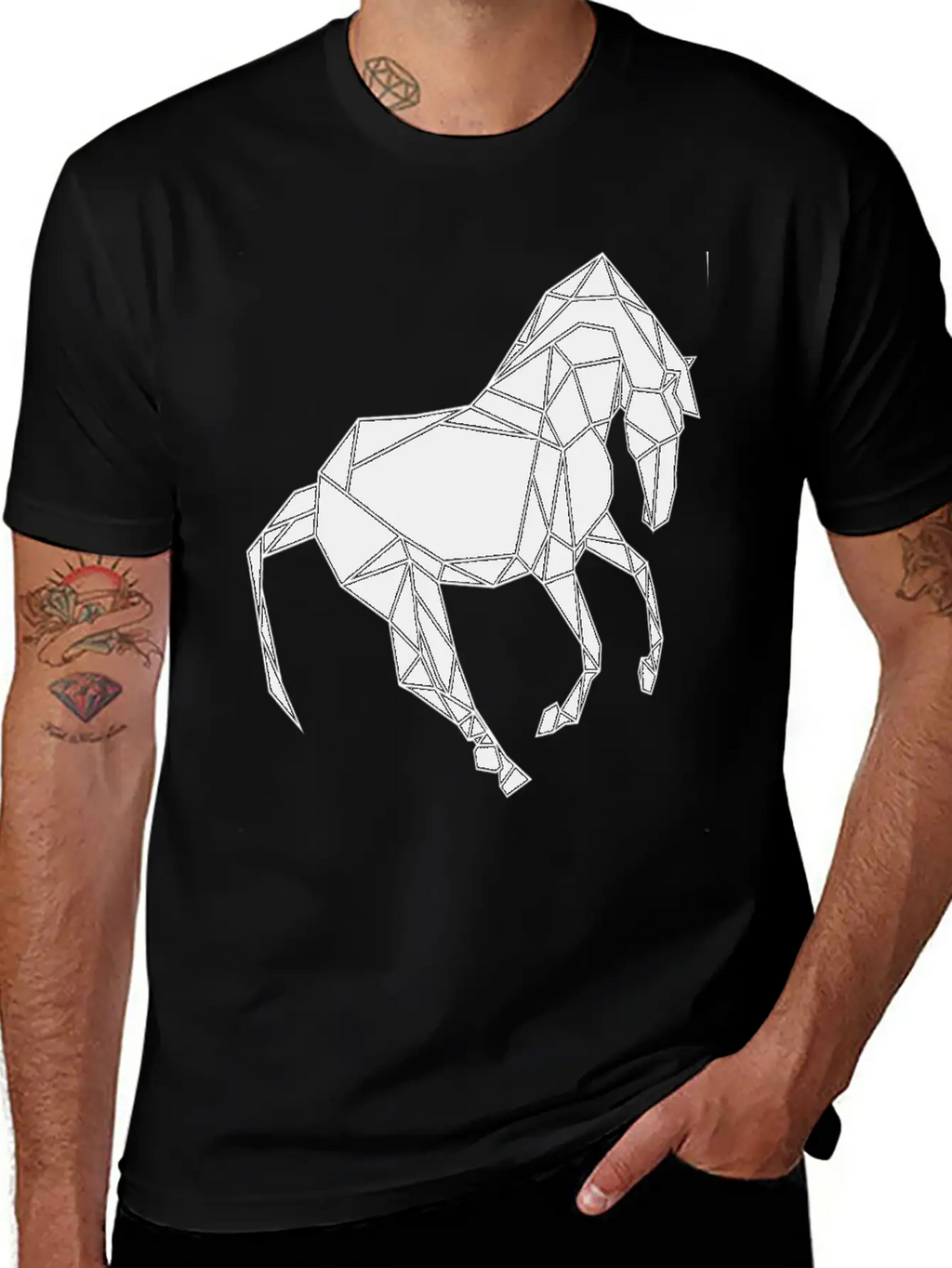 Black Horse Breathable Soft Cotton T-Shirt – Timeless Casual Look