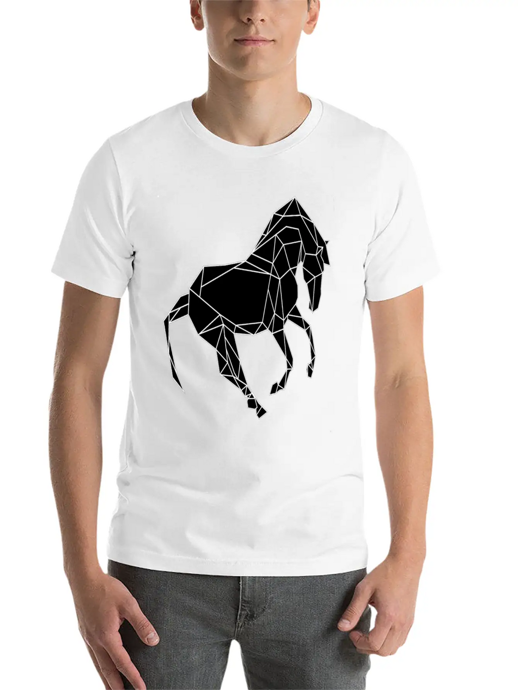 Black Horse Breathable Soft Cotton T-Shirt – Timeless Casual Look