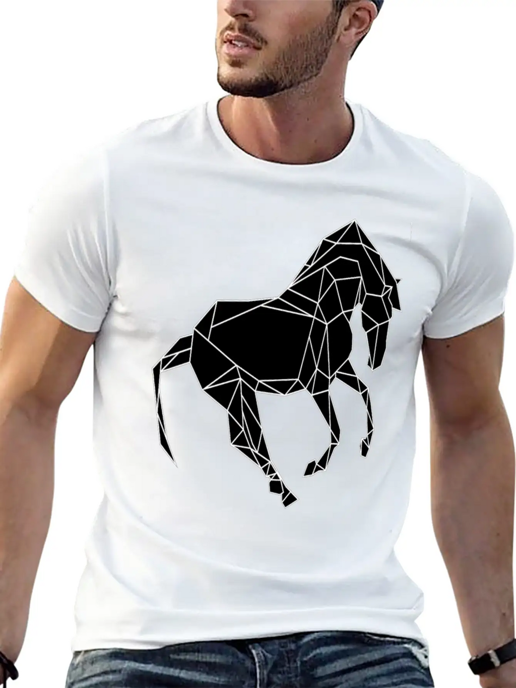 Black Horse Breathable Soft Cotton T-Shirt – Timeless Casual Look