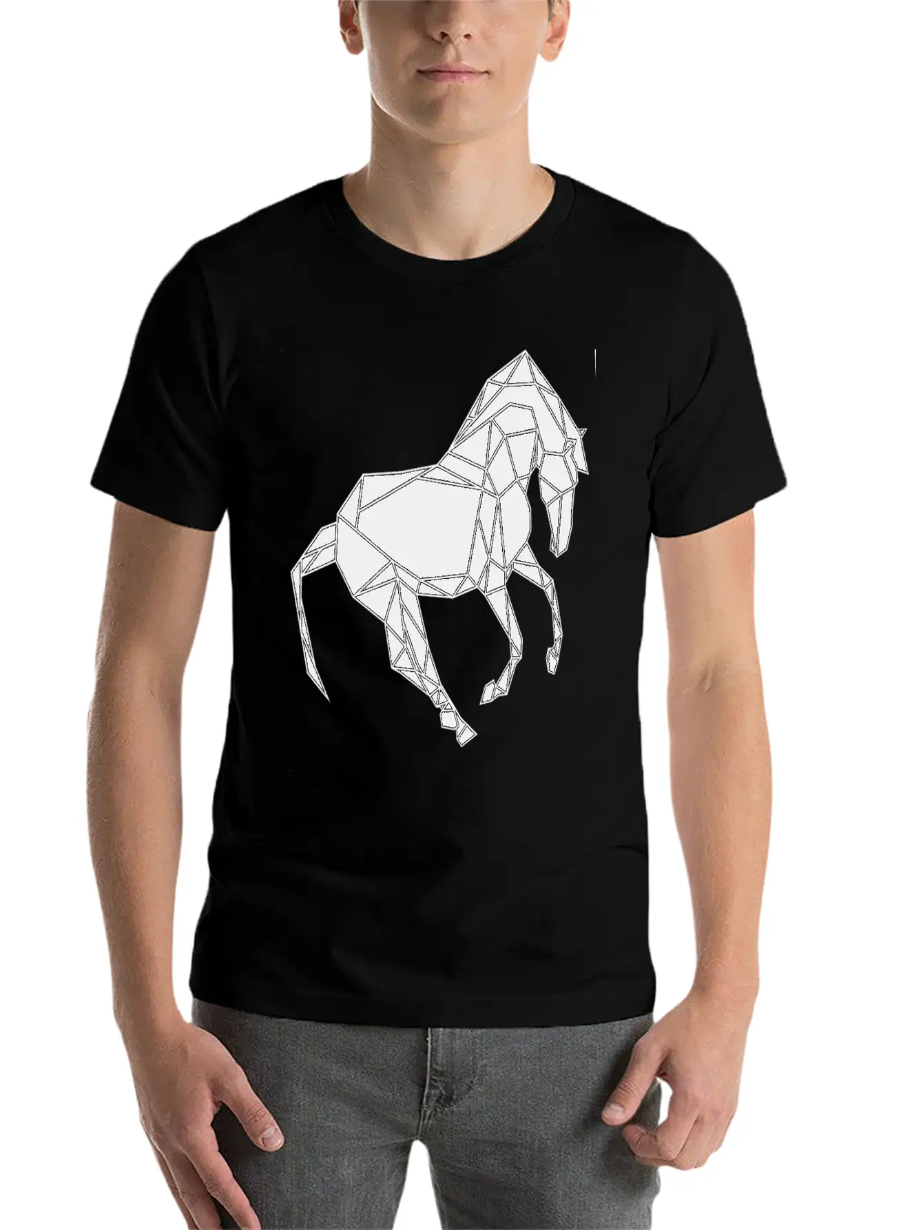 Black Horse Breathable Soft Cotton T-Shirt – Timeless Casual Look