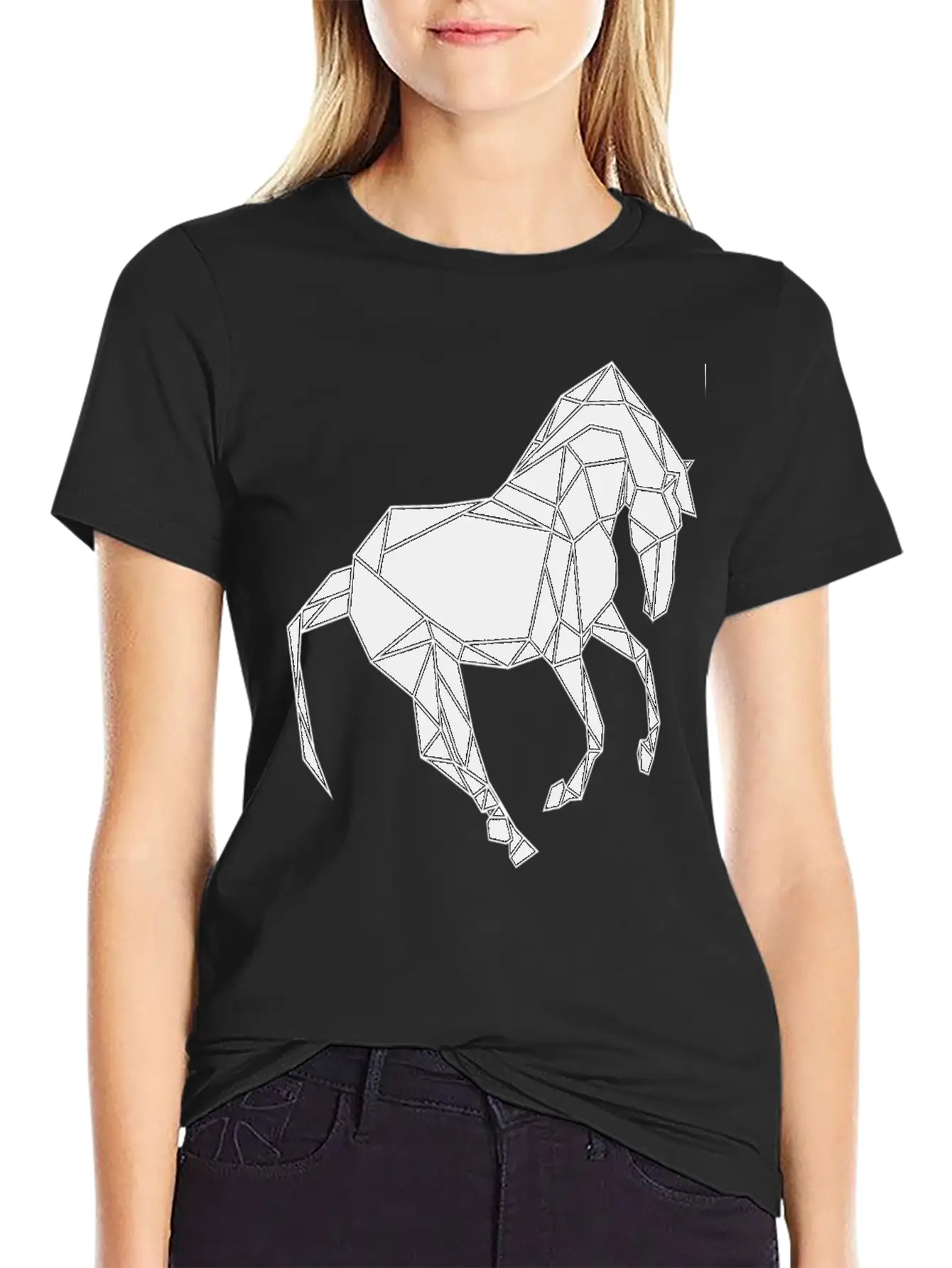 Black Horse Breathable Soft Cotton T-Shirt – Timeless Casual Look