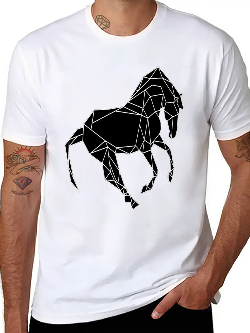 Black Horse Unisex Short Sleeve Soft Cotton T-Shirt – Casual Everyday Wear