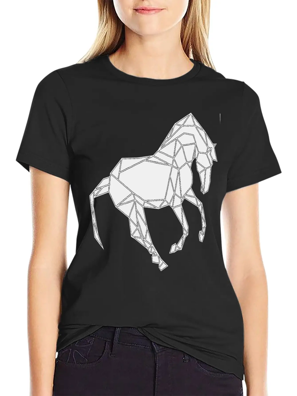 Black Horse Unisex Short Sleeve Soft Cotton T-Shirt – Casual Everyday Wear