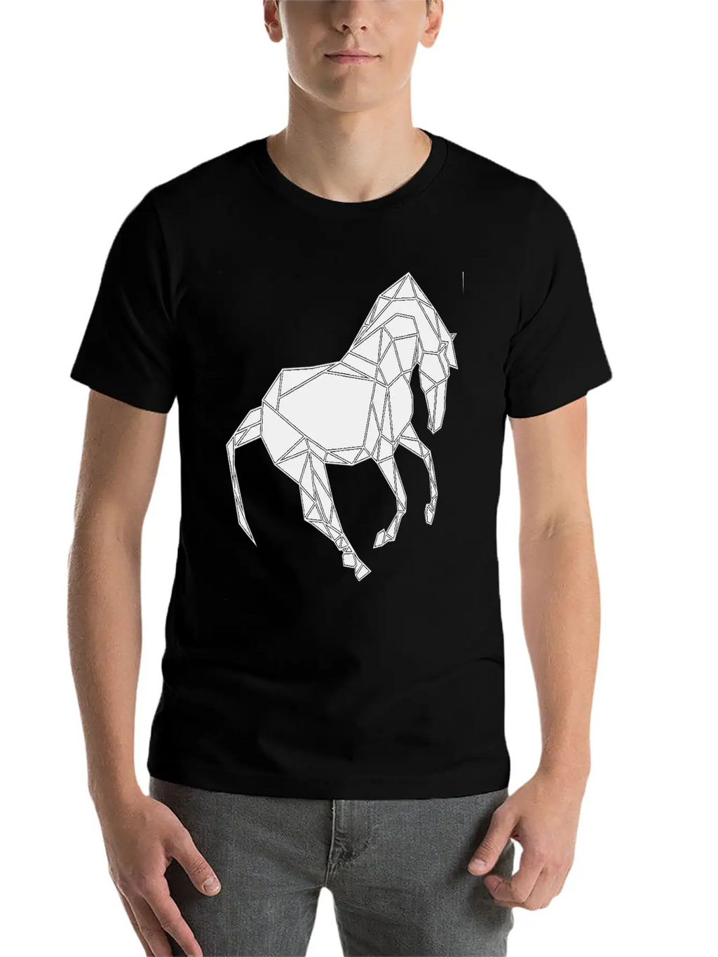 Black Horse Unisex Short Sleeve Soft Cotton T-Shirt – Casual Everyday Wear