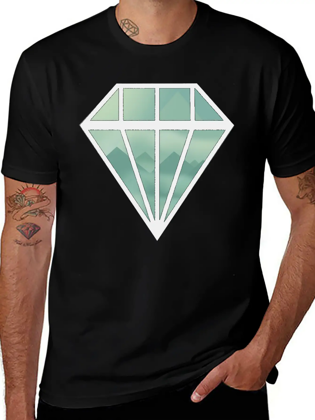 Black Indie Diamond Unisex Casual T-Shirt – Clean Design For Daily Comfort