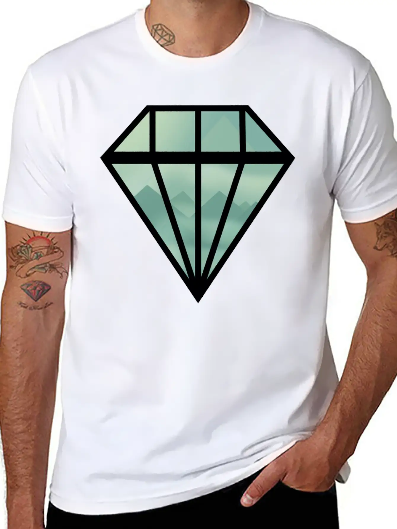 Black Indie Diamond Unisex Casual T-Shirt – Clean Design For Daily Comfort